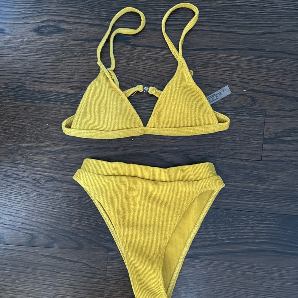 SHEIN yellow bikini high cut set (small)
